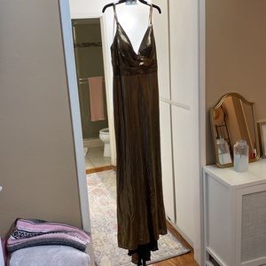 Mac Duggal Metallic Column gown- bronze